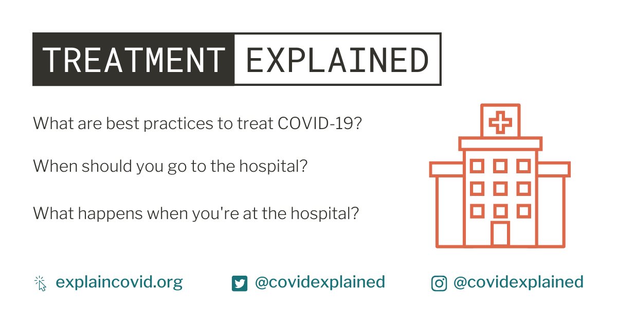 Wondering what treatment for COVID-19 looks like? Curious to know when you should go into the hospital? Today's treatment explainer will help you better understand the answers to those questions.

explaincovid.org/post/treatment…