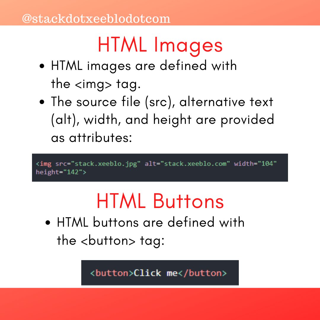 education_stack's tweet image. Basic Of Html-: Document, Heading, Paragraphs, Links, Image, Button and List. (Part-: 2)
#html #basichtml #codinglife
