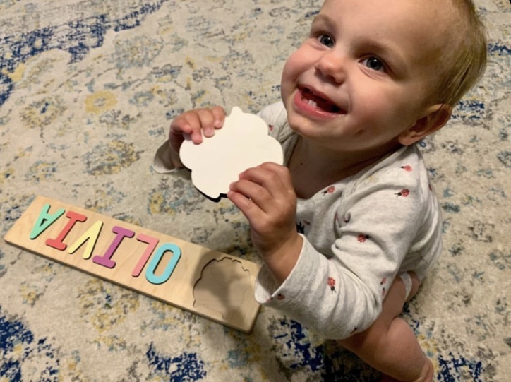 Bring a smile to your child's face just like sweet Olivia! With 11 different characters to choose from, our Whimsical Name Puzzle is guaranteed to make their day.