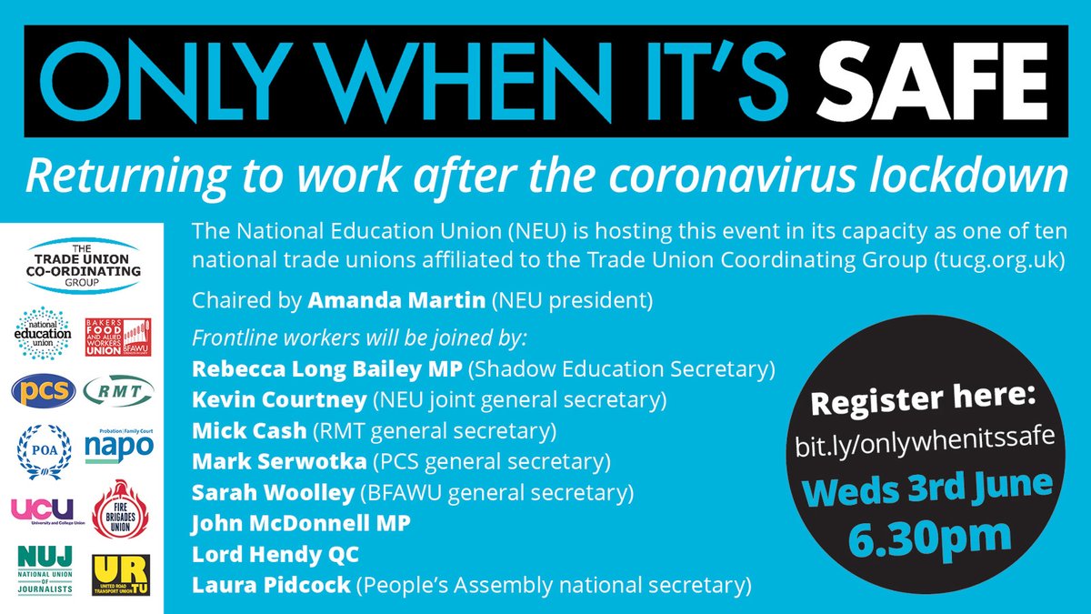 pcs_union's tweet photo. Register online 💻📱 for mass Zoom call at 6.30pm Wednesday  + hear leading labour movement figures, including #PCS GS Mark Serwotka, and frontline workers describe their concerns about the coronavirus 🦠 crisis and need for coordination between unions. https://t.co/qlltTZtDBA https://t.co/YaFXM1ML0y