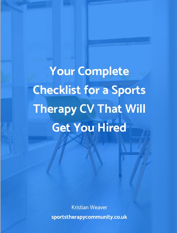Are you fed up on missing out on Sports Therapy job opportunities? Have you been taking a bit of a guess at what to include in your CV? 

Download your free Sports Therapy CV checklist. 

sportstherapycommunity.co.uk/cv-checklist 

#SportsTherapist #CV #SportsTherapyCommunity #SportsTherapyJobs