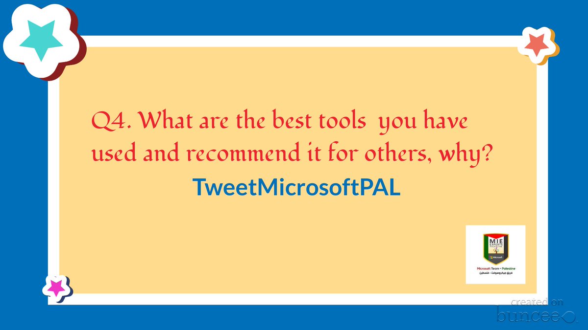 TImanShaheen1's tweet photo. Q4. What are the best tools you have used and recommend it for others, why?
#TweetMicrosoftPAl
#MicrosoftPalestine
#MicrosoftEDU
#COVID19
@MicrosoftEDU https://t.co/fFQc4dgn6G
