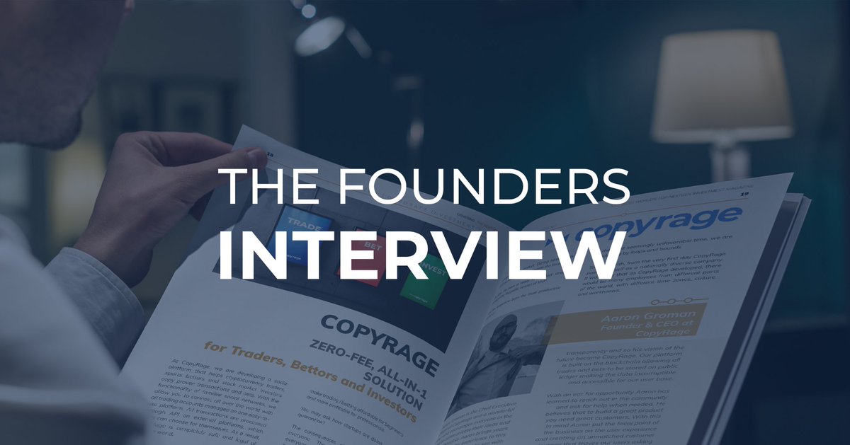 Check out CopyRage’s founder Aaron Groman (<a href="/aaron_copyrage/">Aaron Groman</a>) article on Corporate Investment Times magazine!

If you get a chance, check out the article here: lnkd.in/e6vMXf5  

#copyrage #emergingmarkets #familyoffices #specialFeature #covidrecovery