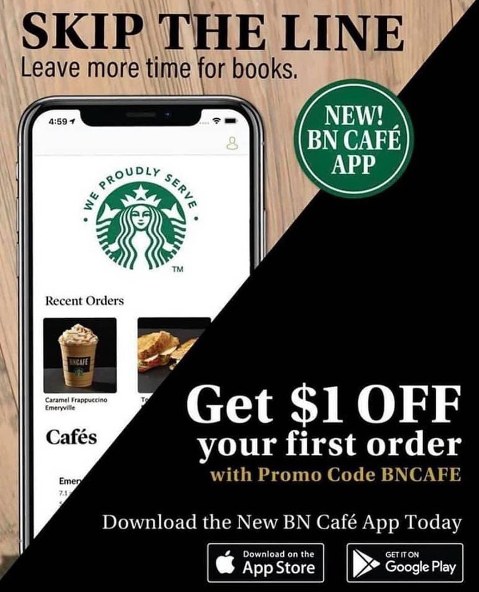 Don’t forget to download our #mobileordering app to expedite your #BNCafe purchase! All #cafe orders are to-go only! We do not have in-store dining or seating at this time. #treatyoself #coffee #tea #cookies #shoplocal #eatlocal #visitabookstore #natomas #sacramento
