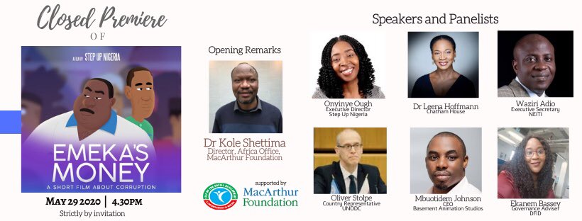 HalimatOlufade's tweet photo. Emeka’s money animation film premiere starts in few mins 💃🏽💃🏽💃🏽. Meet our panelist... you can watch the film at 8pm on Step up Tv YouTube channel. #EmekasMoneyFilm #WeCanDoBetter https://t.co/5IbZfZnV2b