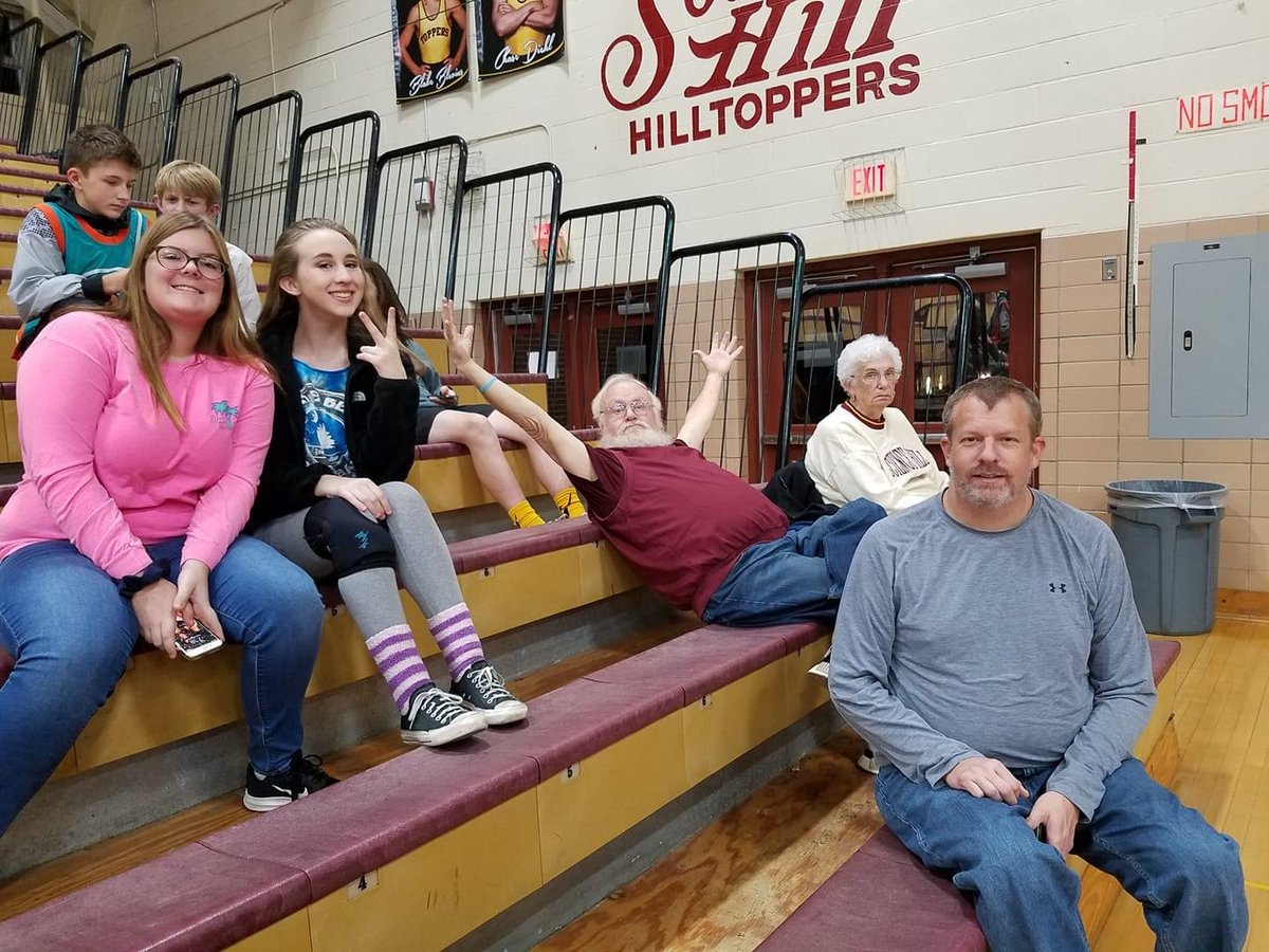 Topper Nation:  We recently lost one of our #1 Topper Athletic Fans Mrs. Paula Dickerson sitting on the end in her favorite seat.  Keep her family in your thoughts and prayers.