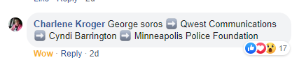 George Soros --> Qwest Communications --> Cindy Barrington (former NCMEC employee) --> Minneapolis Police Foundation