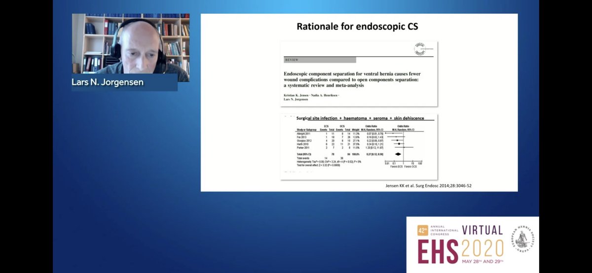 HerniaResearch's tweet photo. I just know I can always count on @larsnjorgensen to cite me whenever he gives a talk #truefriend 🥳😍 #EHS2020Virtual @BarcelonaEhs https://t.co/O0UtB0NAxq
