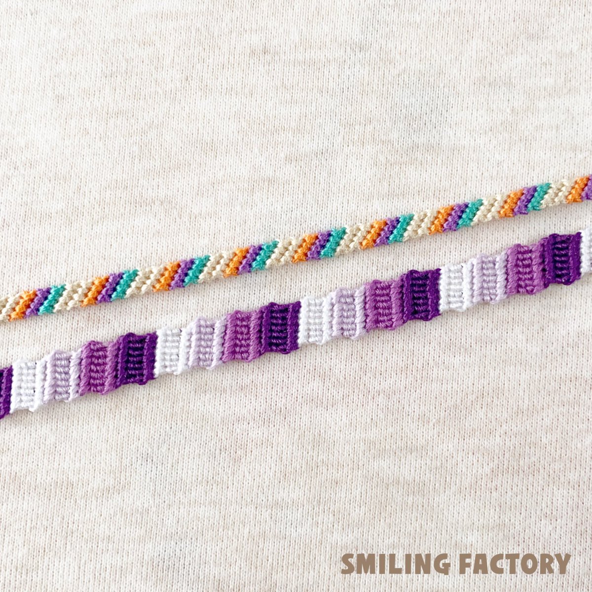 Yaaya Smilingfactory 斜め模様 紫グラデーション を組み合わせると 今度は エキゾチック な雰囲気になります ミサンガ Friendshipbracelet ハンドメイド Handmade プロミスリング 斜め模様 ストライプ エスニック アジアン風 組み合わせ