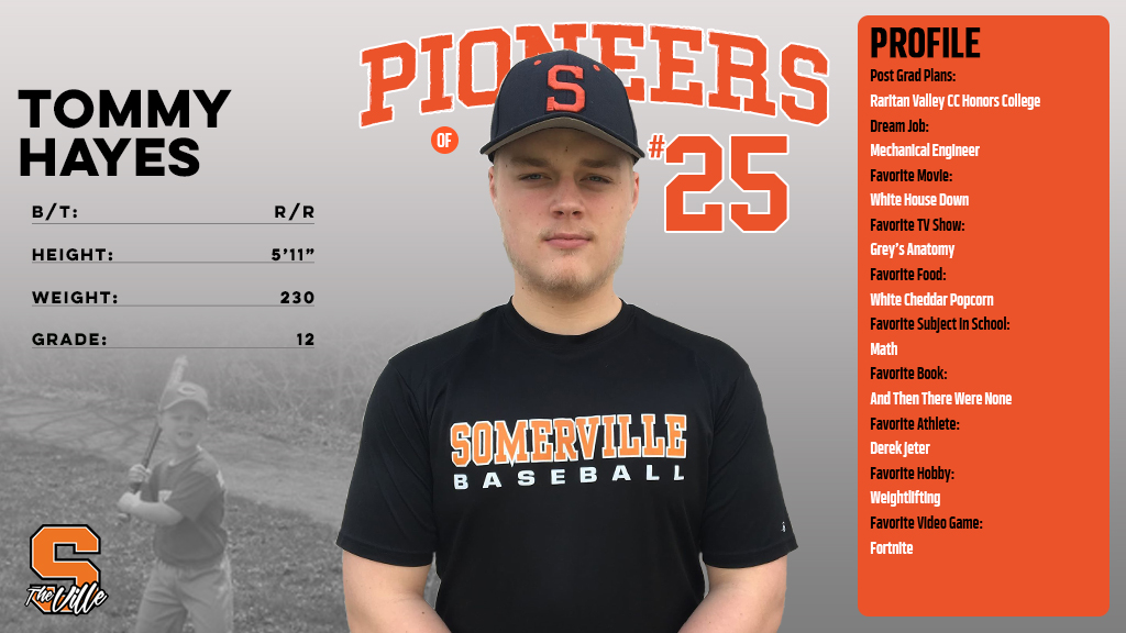 Our fourth player profile focus is on senior Tommy Hayes. Tommy is a four-year member of our program and he will be attending Raritan Valley Community College Honors Program in the fall.