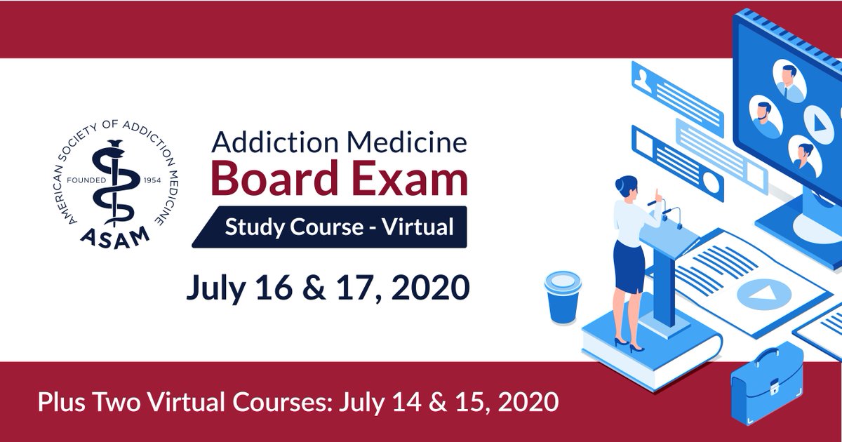 ASAMorg's tweet image. ASAM is now offering the virtual Board Exam Study Course for physicians preparing for the ABPM Board Exam in Addiction Medicine  #addictionmedicine #boardstudy #addictionmedicineexam
ow.ly/Ppby50zCDB9