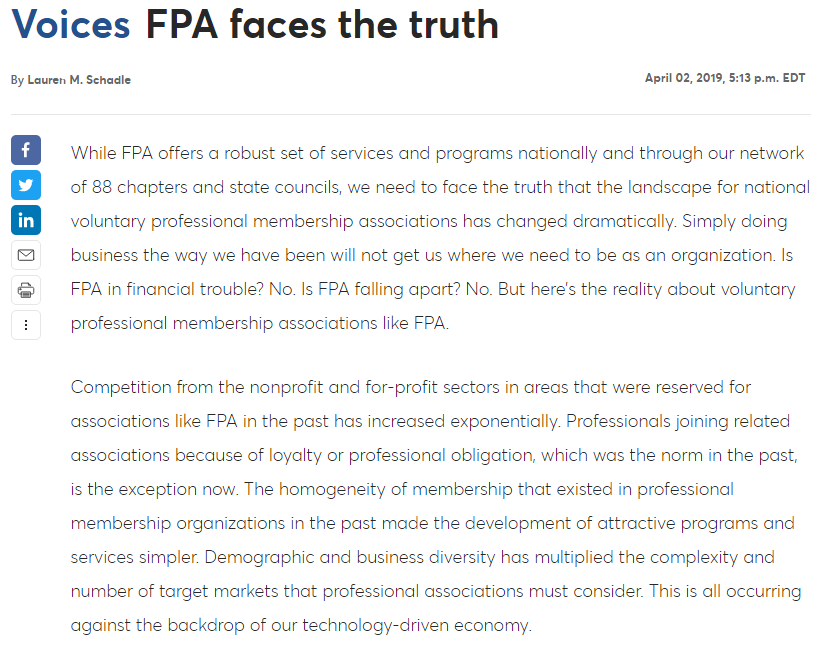 In other words, while genuinely well-intentioned for FPA, in the end Schadle simply didn't execute effectively. And instead of taking constructive feedback, she ostracized anyone who disagreed w/ FPA's declining path, & blamed her environment (notwithstanding all others growing).