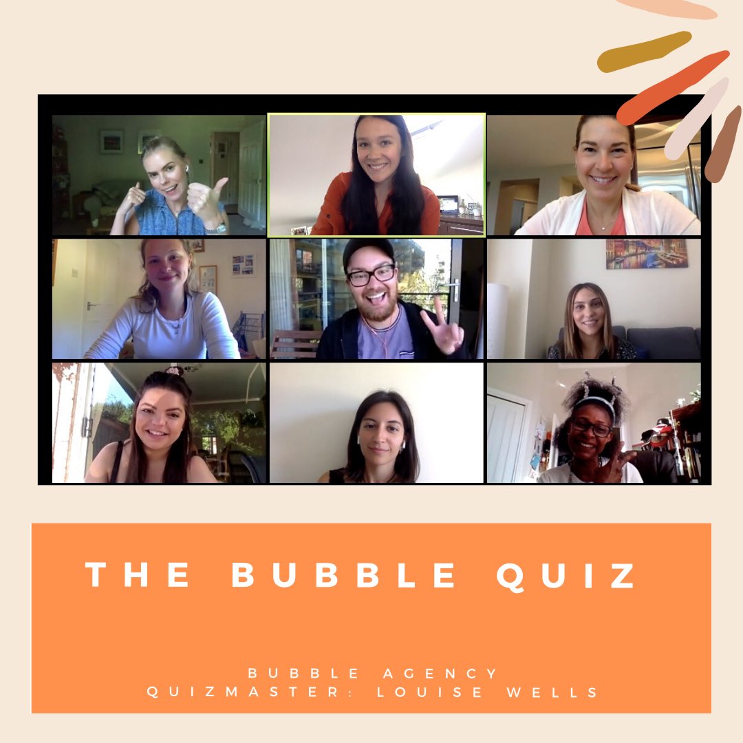 Bubble_Agency's tweet photo. Wrapping another week of bubbling away with a #TeamBubble Friday Quiz! Thanks to our lovely Quizmaster @LizoFizo who planned a 'local to Bubble' themed quiz - Congrats to this week's winner @josh_paterson ! #BubbleQuiz #FeelGoodFriday #QuarantineandQuiz https://t.co/HReYIULlN6