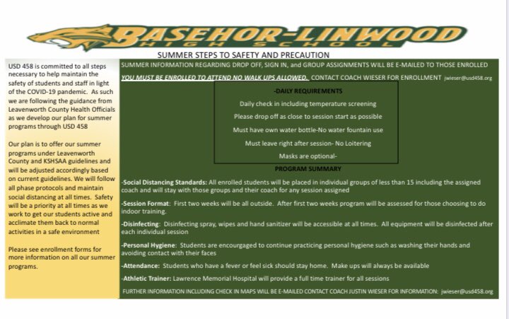 Reminder for all students enrolled in Summer Conditioning.  Check your e-mails for groups and station drop offs. We are excited to see you all again!   Guidelines and requirements are listed below <a href="/BobcatPower/">Bobcat Power</a>