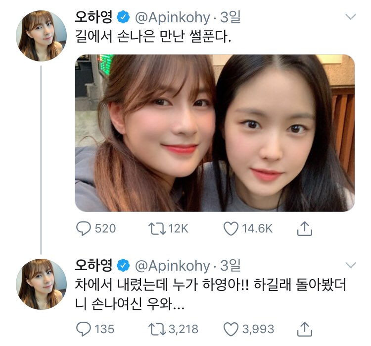 357. 에이핑크 / 오하영

조심하셈 트친일수도