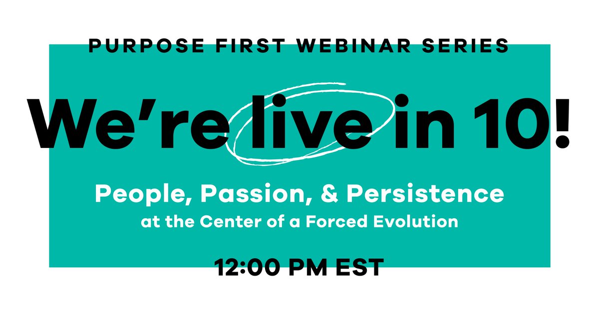 Follow20nine's tweet photo. T-minus 10 minutes until our next Purpose First Webinar featuring @ChadRosenthal! Don't miss out, register now: https://t.co/hZ9eJqnxtY

#lunchandlearn #webinar #freewebinar #purposedriven #causemarketing https://t.co/pT69sDEBEH