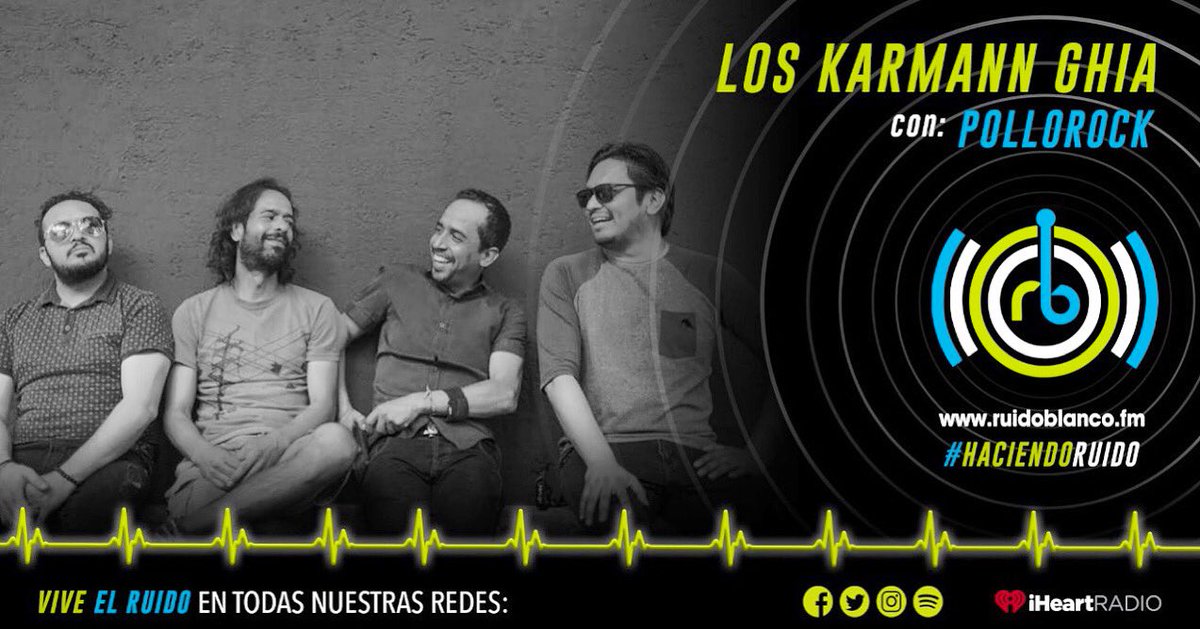 Que poder traen <a href="/LosKarmannGhia/">karmannGhiaOficial</a> Banda con un chingo de animo !!! Gracias por estos primeros 30 min de buena música #pollorockalaire <a href="/ruidoblancofm/">Ruido Blanco FM ⚡️</a> <a href="/iHeartRadioMx/">iHeartRadioMx</a> <a href="/iHeartRadio/">iHeartRadio</a> ruidoblanco.fm.