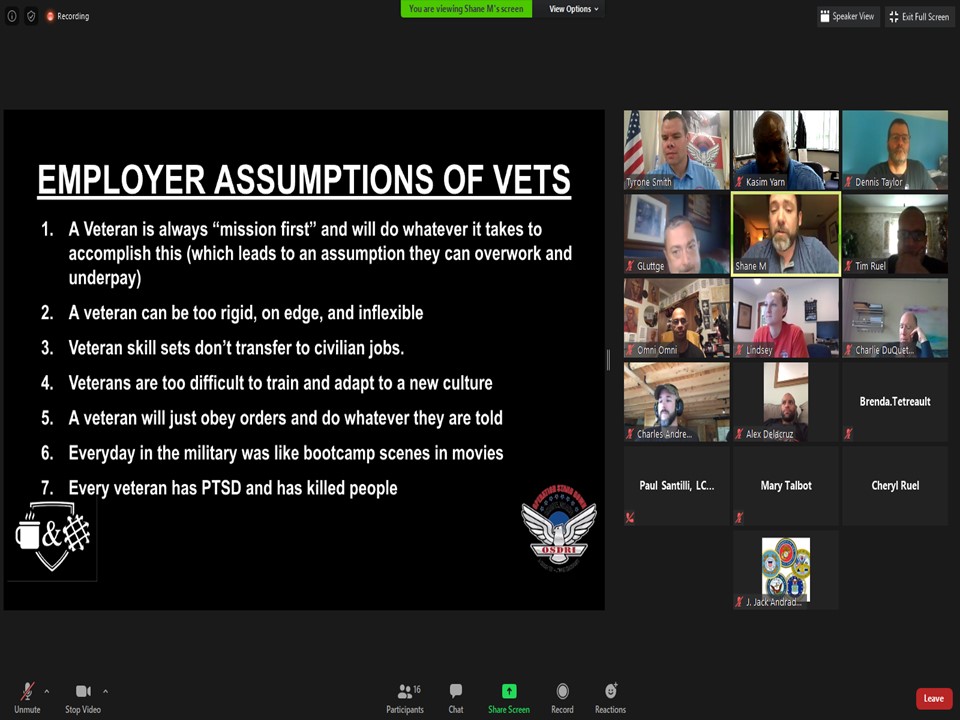 RIVetsDirector's tweet photo. Transitioning back to civilian life can be difficult! Special TY to @OSDRI_Vets for leading today's discussion. There are an array of options to assist Veterans & military families with this critical phase in life's journey - #WeContinueToStandTogether https://t.co/Ubt2QBySjB