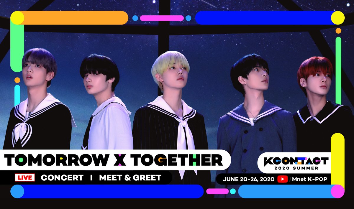 KCON_official's tweet photo. [KCON:TACT 2020 SUMMER] 3RD LINEUP 

MOAs, listen up!
@TXT_bighit is coming to #KCONTACT ! 

▶KCON REPLAY LIVE ON: https://t.co/gbGDR6wYAK
#TXT #KCON #KCON247 #KCON2020 #MnetKpopYouTube https://t.co/i1IYRu8f7m