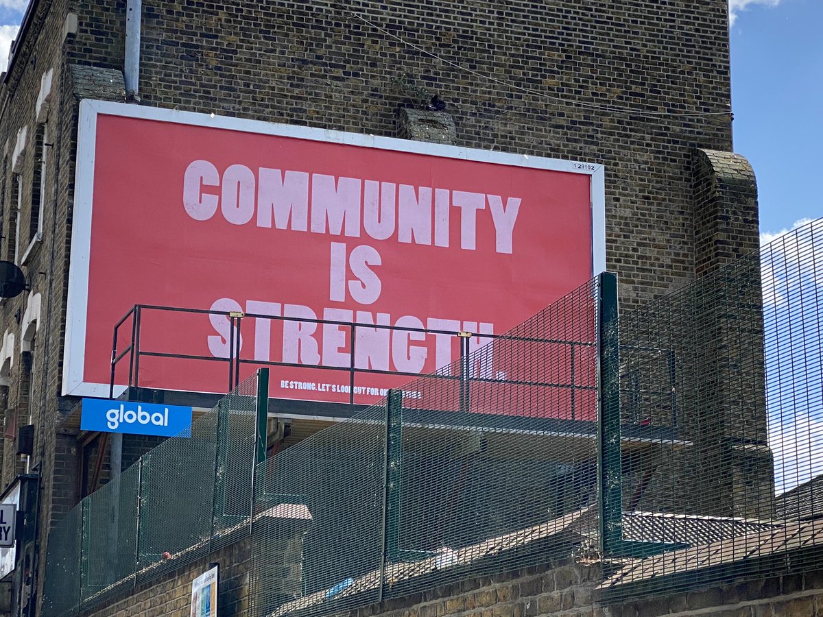 hello_tlc's tweet photo. Has anyone else seen this ad promoting positive community actions - ‘Community is strength. Be strong. Let’s look out for one another’. The future of #advertising  #branding ? #community #lockdown https://t.co/wPSQSyAOnA