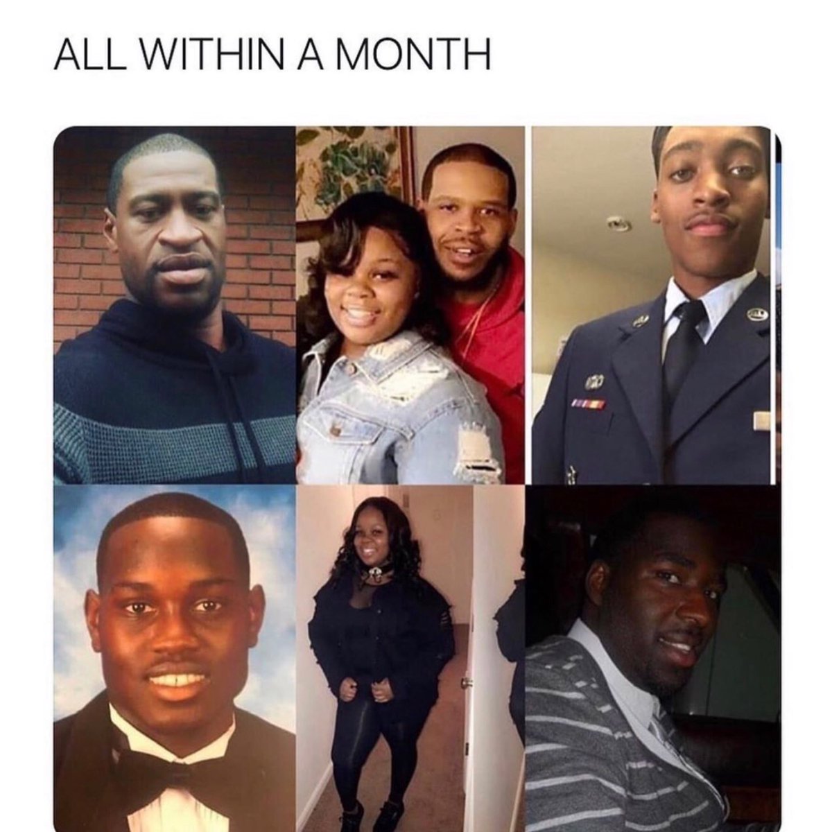 natural_ris's tweet photo. It’s draining mourning strangers who look familial. Tired of racism. Tired of police brutality. Just tired. 
#GeorgeFloyd #AhmaudArbery #BreonnaTaylor #SteveTaylor #SeanReed https://t.co/KTyGzRnwCv