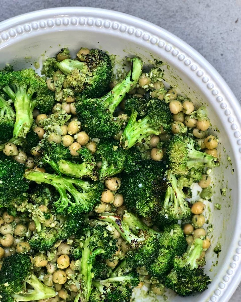 Broccoli that looks good enough to eat <a href="/melissa/">@melissa</a>.hemsley. Can't wait to give it a try.
.
✔️get some broccoli in the oven (don't forget the broccoli stalks too) I roasted these in ghee and oregano at  220C for 15 mins
✔️ meanwhile make a pesto with any herbs or greens you c