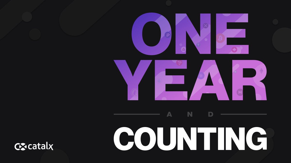 CatalyxExchange's tweet photo. #CatalX celebrates its 1-year #anniversary. We would like to take this opportunity to thank everyone that has supported us in our first year of business! We look forward to many more years to come! #exciting 🎉
 
#cryptocurrency #cryptonews #cryptocurrencyexchange #bitcoin https://t.co/yWMrAqiQnK
