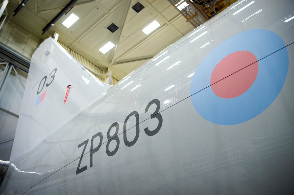 Without further ado... World, meet ZP803! Our third  @P8A_PoseidonRAF is named after Squadron Leader Terence 'Terry' Bulloch. He's in the history books when it comes to Maritime Aviation, but if you're not familiar with his story... A wild  #MegaThread appears!  #ZP803 1/10