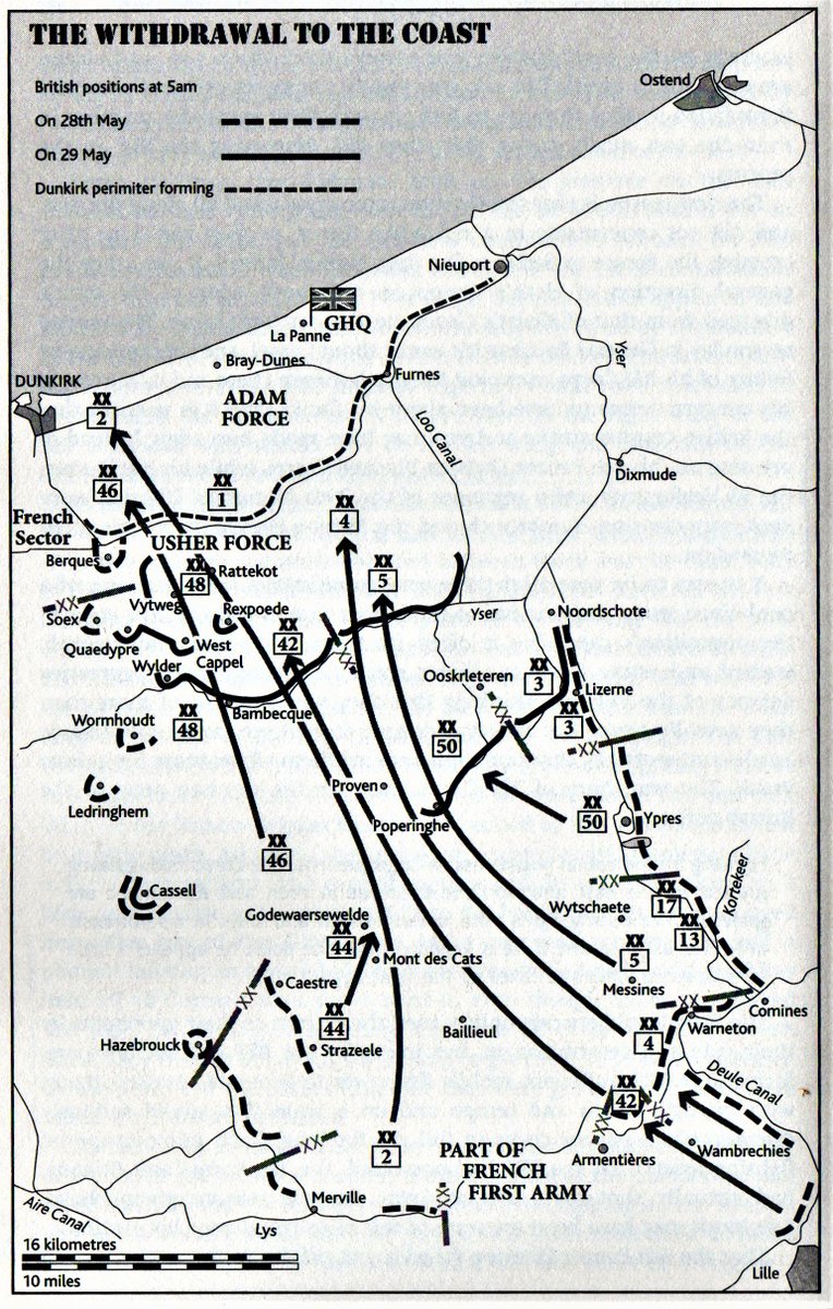 8th Worcesters hold off the Panzers at Bambecque as do 1st Welsh Guards between West Cappel and Quaëdypre before withdrawing after dark back into the Dunkirk perimeter.