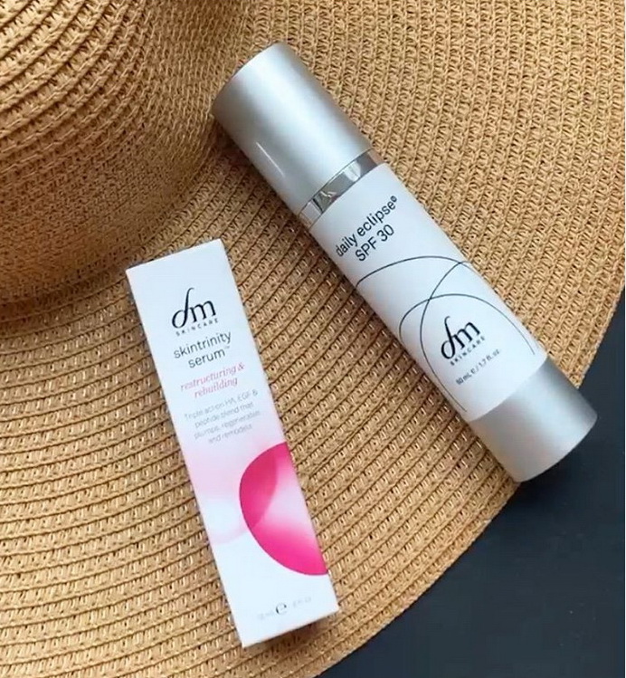 dmSkincare_ LAST DAY 50% off skintrinity serum TRINITYFLASH50
25% off daily eclipse SPF 30 sunscreen til May 31st SAFESUN25
Promo codes cannot be used in conjunction/combined w/other discounts or promos. Promo codes cannot be redeemed after the exp date. 1 coupon code per order.
