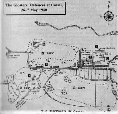 At Cassel, 145 Brigade is surrounded, the German point of attack now against B Company 2nd Gloucesters. At dusk the defenders will attempt to break out. 8 Platoon, 2nd Gloucesters continue to hold the blockhouse at le Peckel despite German attempts to burn them out with petrol.