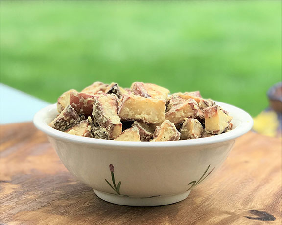 Have you tried our dill hummus with roasted potatoes? How about updating your favorite potato salad recipe with one of our delicious hummus flavors! #HealthyAtHome #shoplocalpdx #lebaneserecipes