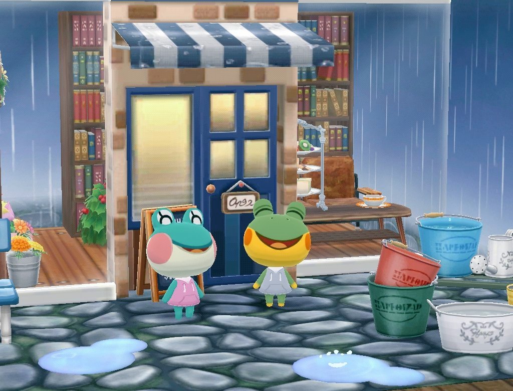 keeeyi's tweet photo. A LOVE STORY 

#ACPCRainyDays #ACPCgallery #AnimalCrossing 
@Pocket_Camp https://t.co/UUDqxZBcH9