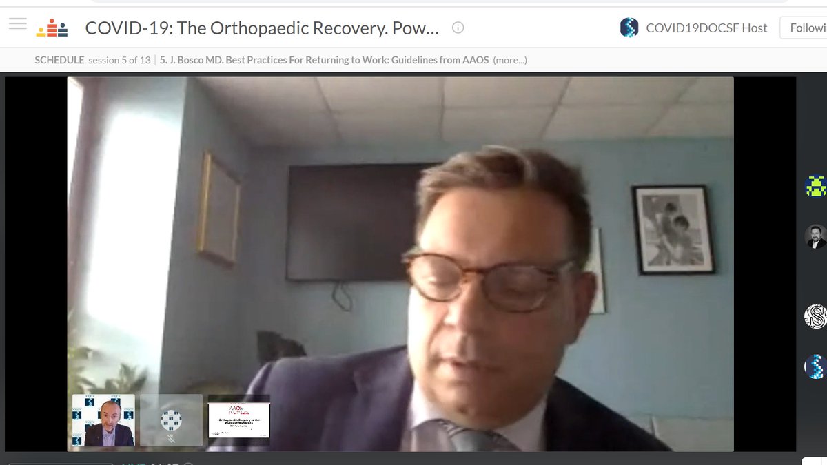 HealthCareGuru's tweet photo. "We are never going to be the same after the COVID19 crisis." Joe Bosco, MD President @AAOS1 Professor @nyulangone 

Join US NOW!

COVID19: The Orthopaedic Recovery
https://t.co/Js9DIMicir

#orthoCOVID19 #COVID19DOCSF #DOCSF20 https://t.co/2DpkmYltNl