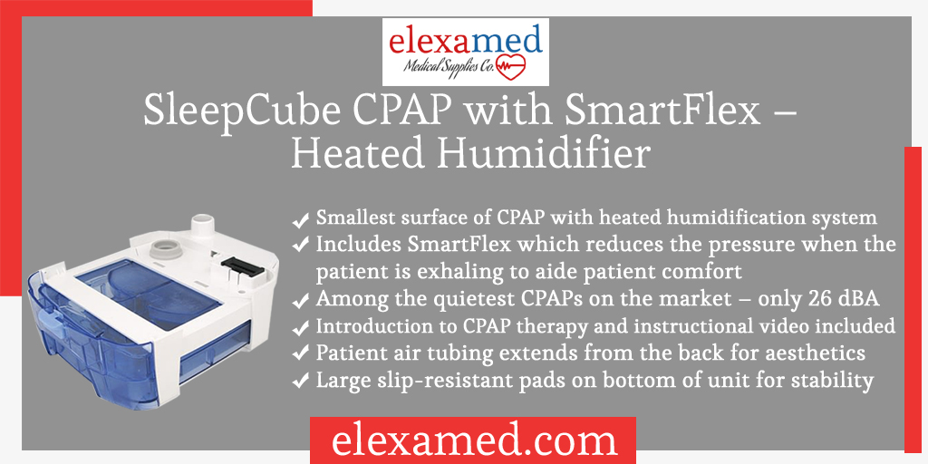 elexamed's tweet photo. SleepCube CPAP with SmartFlex – Heated Humidifier

->Smallest surface of CPAP with heated humidification system

#staysafe #stayalert #covid19 #stayhealthy #medicaldevice #sleepcube #humidificationsystem #stability #craptherapy #airtubing

Buy NOW - https://t.co/YOWq7dvYpY https://t.co/0ysXeVkaAZ