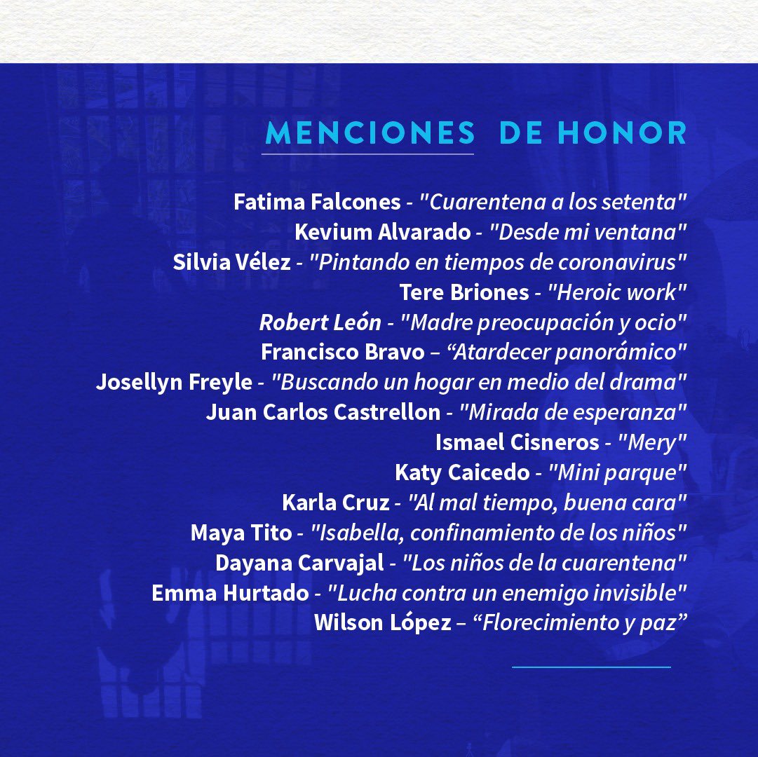 ¡Felicidades a los ganadores! 🎉

A continuación damos a conocer los nombres de los ganadores del Primer Concurso de Fotografía Digital titulado "MI FAMILIA, MI HOGAR", agradeciendo la participación de más de 85 ciudadanos.