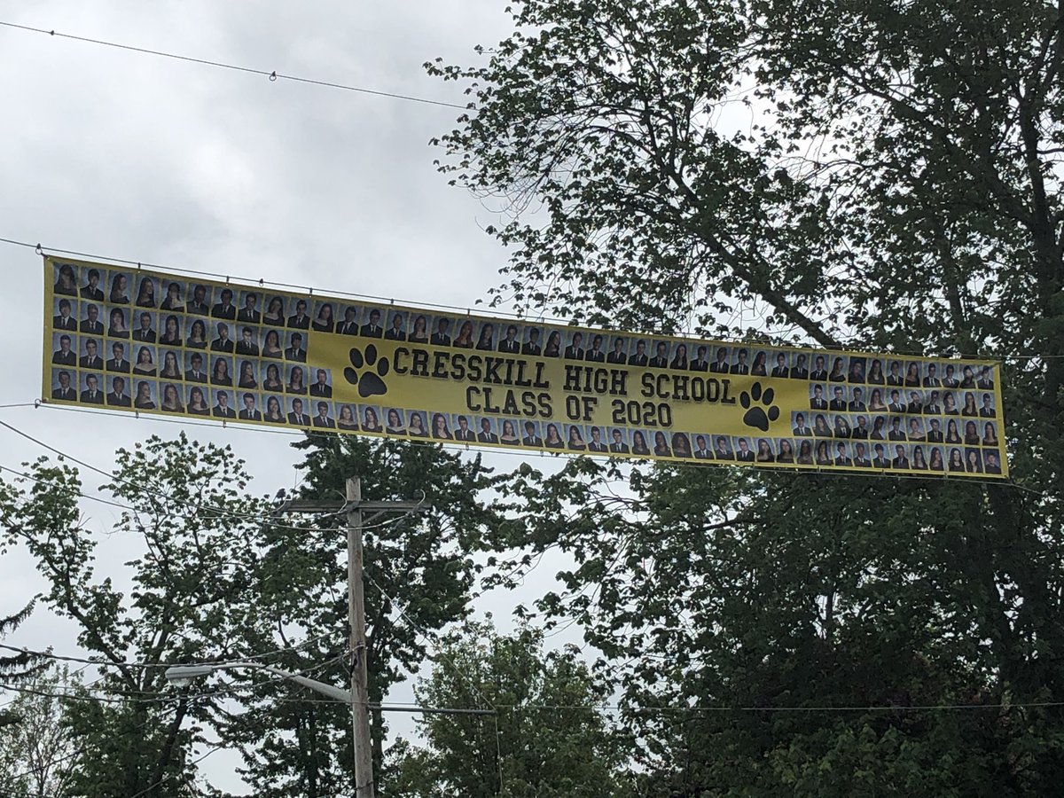 More excitement today!  Our Senior banner for Union Ave is now up also! 💛🖤🎓#Classof2020 #CougarPride 
#seniors2020