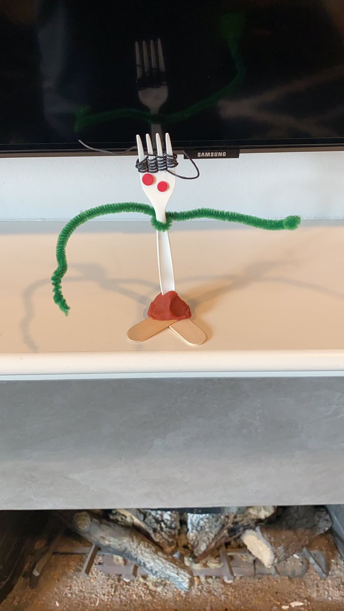 EverMalc's tweet photo. #ShelterInPlace has won. We’re now making forkies #ToyStory4 https://t.co/sr4Ins4epE