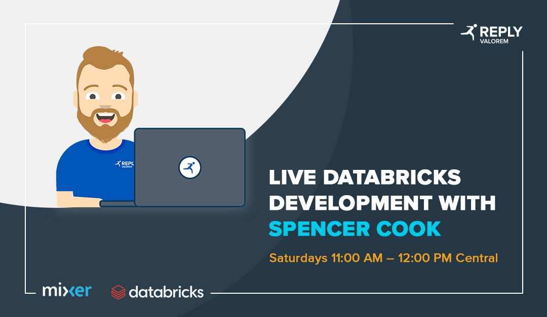 Valorem's tweet photo. Join us tomorrow for a live streaming development session with @databricks Champion Spencer Cook on @WatchMixer. This week's focus is #datalakehouse & #MLFlow integration. https://t.co/VIk0JqK46G
@Microsoft @msdev
#VDUG #databricks #mixerstream #datascience #bigdata https://t.co/bajGajHFck