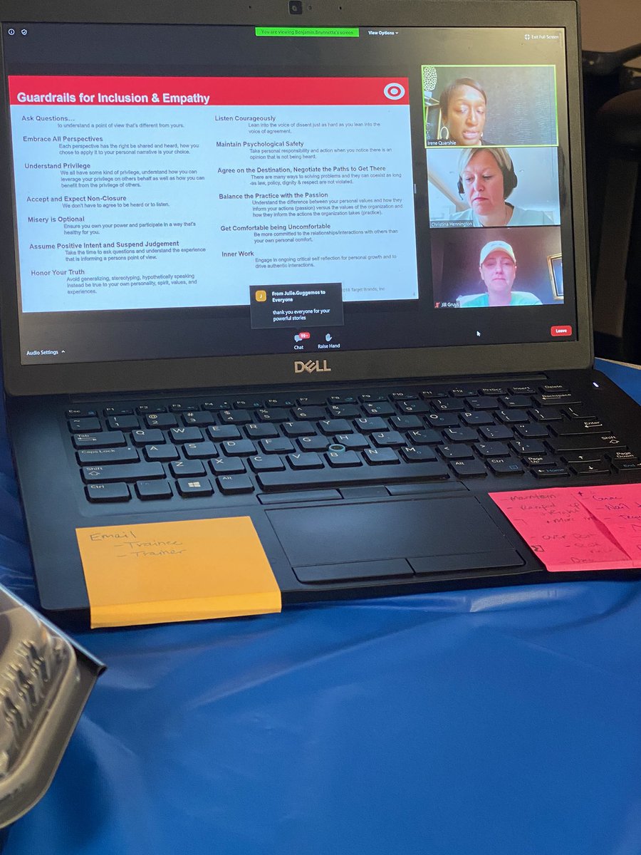 Thank you <a href="/Target/">Target</a> and the African American Business council for the zoom discussion and listening session this morning. It feels great to work for a company that acknowledges the injustices that are going on in our country, and gives us the space to discuss.