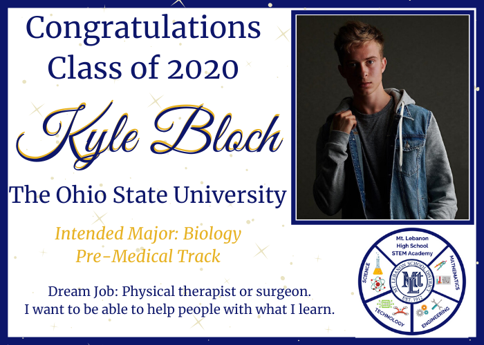 LeboSTEMAcademy's tweet photo. #Leboproud of our STEM Academy Seniors!  Good luck at The Ohio State University, Kyle.  We know you will be an asset to the medical field someday!  @MTLSD @lebo_2020 https://t.co/jXKFe5eY7L