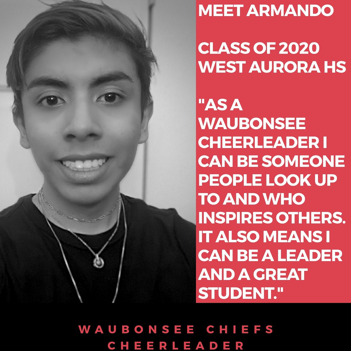 WccCheerleading's tweet photo. Meet Armando! #funfact He's a flyer!! #chiefscheer #welcome https://t.co/AtVDNF0feV