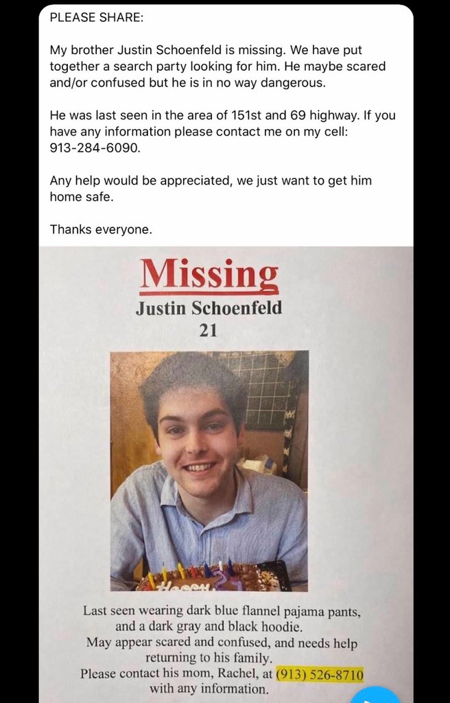 OVERLAND PARK AREA:
PLEASE RETWEET AND KEEP AN EYE OUT FOR JUSTIN