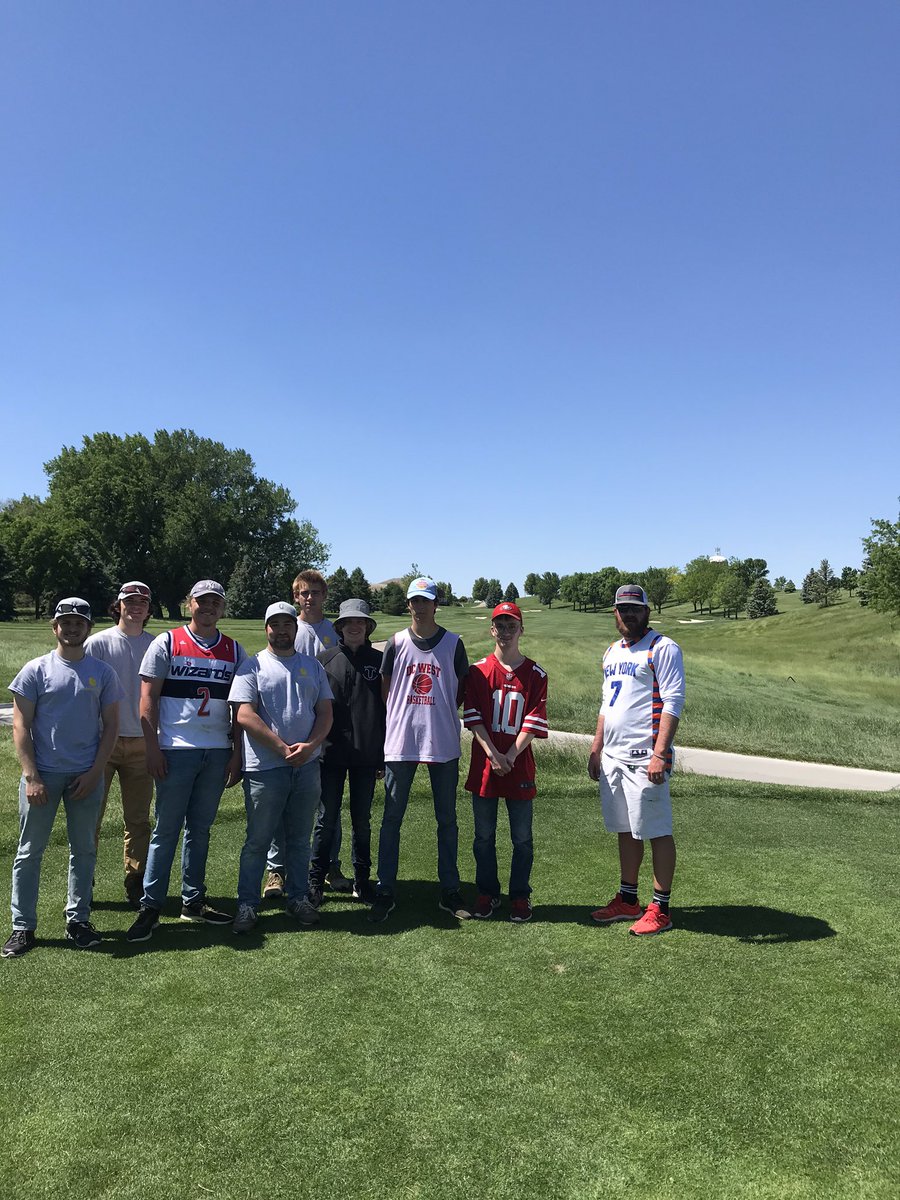 Great week by everyone on the crew!  The course is back in to shape after a soggy start to the week.  Jersey Friday tradition has been initiated as well! #Melo #JimmyG #JohnWall #DCwest