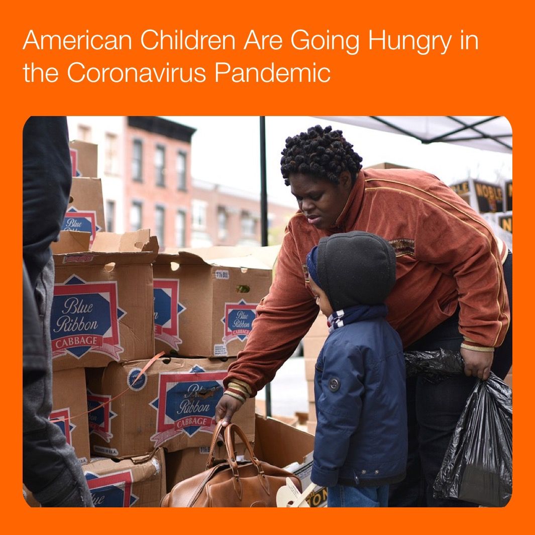 Young children in the U.S. are currently being crushed by an unprecedented hunger crisis during the coronavirus pandemic. Almost one in five households with kids under 12 reported struggling with food insecurity last month, according to a new study out Wednesday.