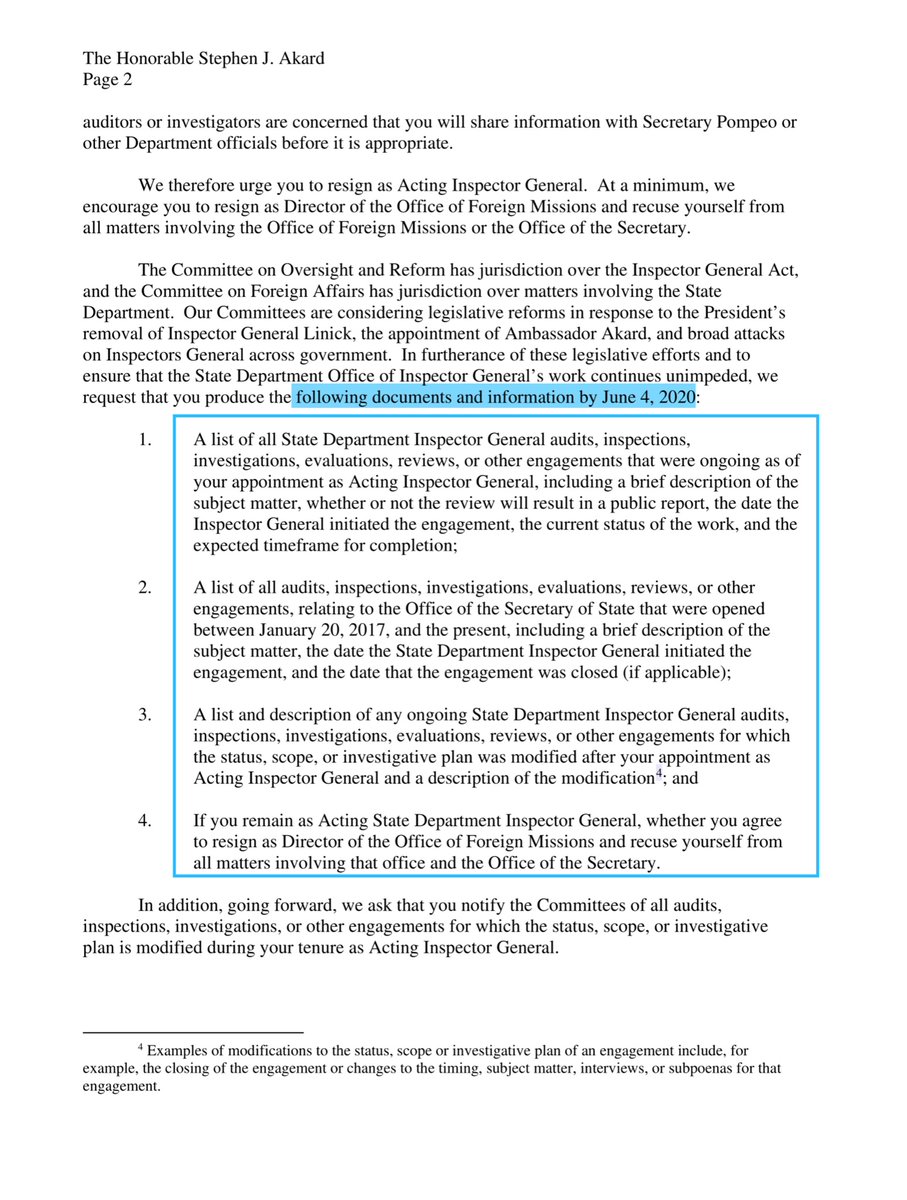 Page 1 last paragraph Page 2 blue boxJune 4th deadline for  @OFM_Ambassador  @StateDept  @SecPompeo Also probably not his personal twitter account but figured I’d archive just in case  http://archive.is/x1Vhf 