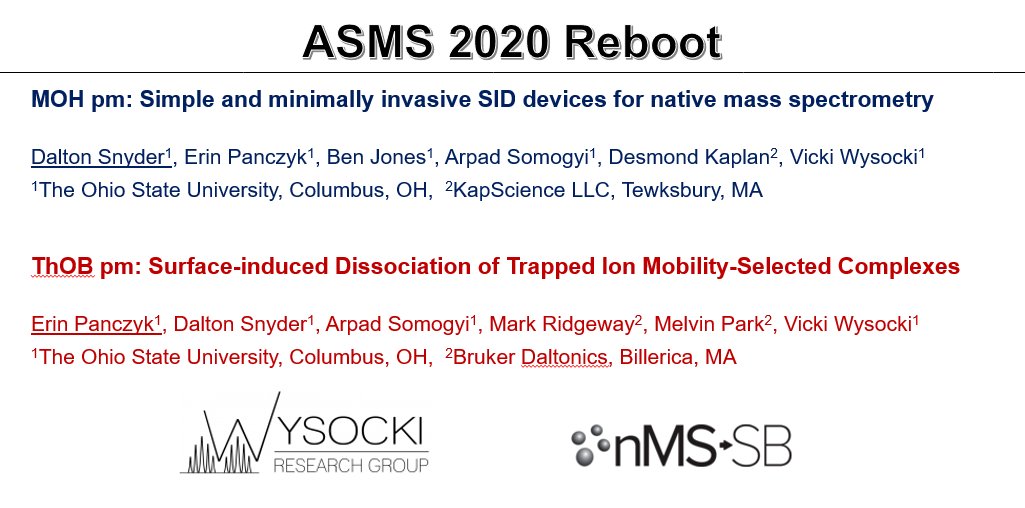 If you are attending #ASMS2020 Reboot, come listen to what #TeamICR in the Wysocki group has been up to!