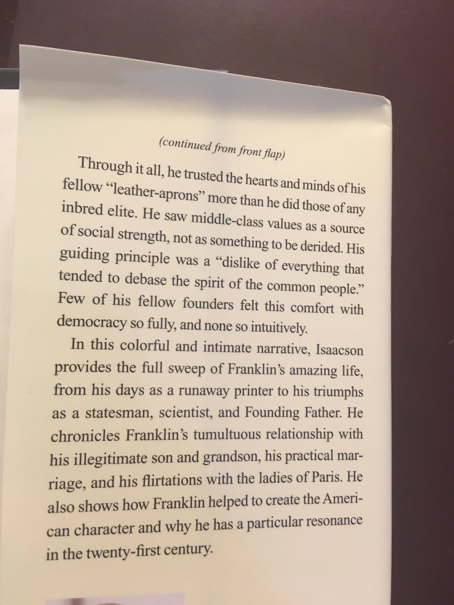 Suggestion for May 29 ... Benjamin Franklin: An American Life (2003) by Walter Isaacson.