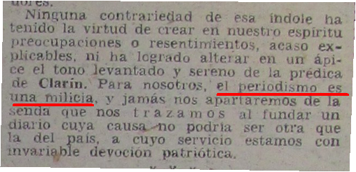 6.Clarín dice que el periodismo es una milicia, y la pone al servicio de una dictadura militar. La de Aramburu.