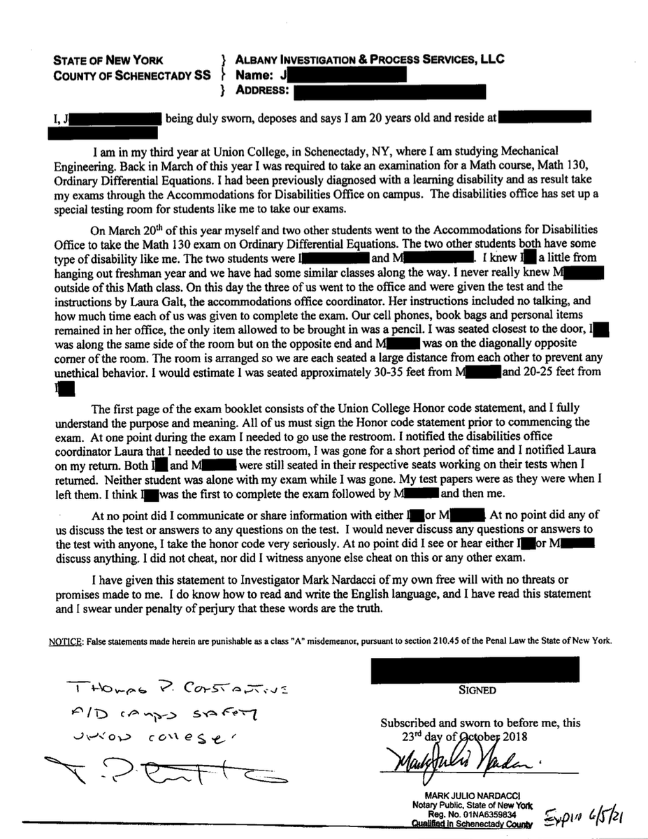 disabilityrig11's tweet image. @UnionCollege @union_nineteen @StromThacker expel student (in documents below is student M) who spoke out about not receiving accommodations and was wrongly accused of cheating though have yet to expel or suspend a single student who was accused and found guilty of sexual assault